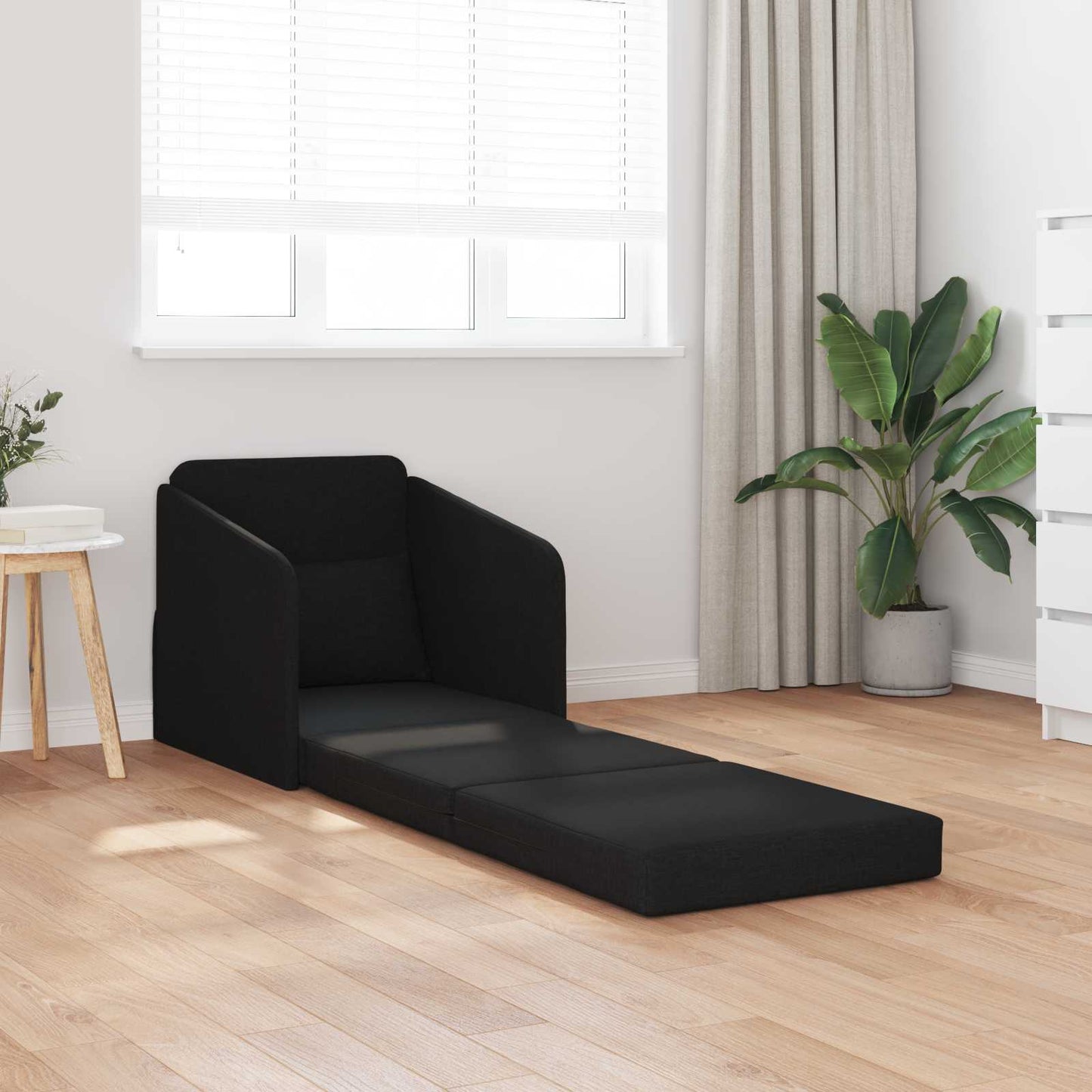 vidaXL Κρεβάτι καναπές 60cm Μαύρο ύφασμα