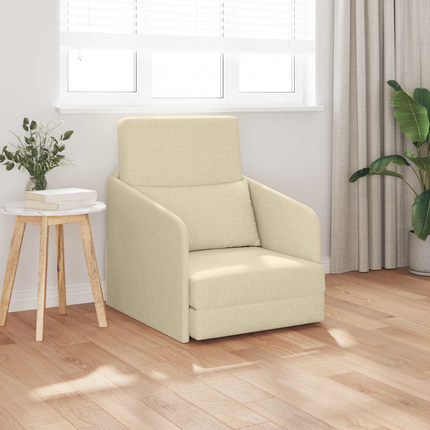 vidaXL Κρεβάτι καναπές Κρεμ 65 x 80 x 83 εκ. ύφασμα