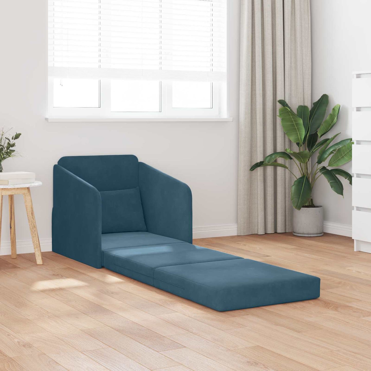 vidaXL Κρεβάτι καναπές Μπλε 65 x 80 x 83 εκ. Βελούδο