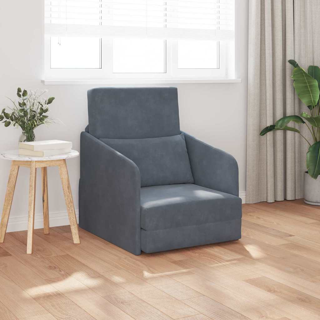 vidaXL Κρεβάτι καναπές Σκούρο Γκρι 65 x 80 x 83 εκ. Βελούδο