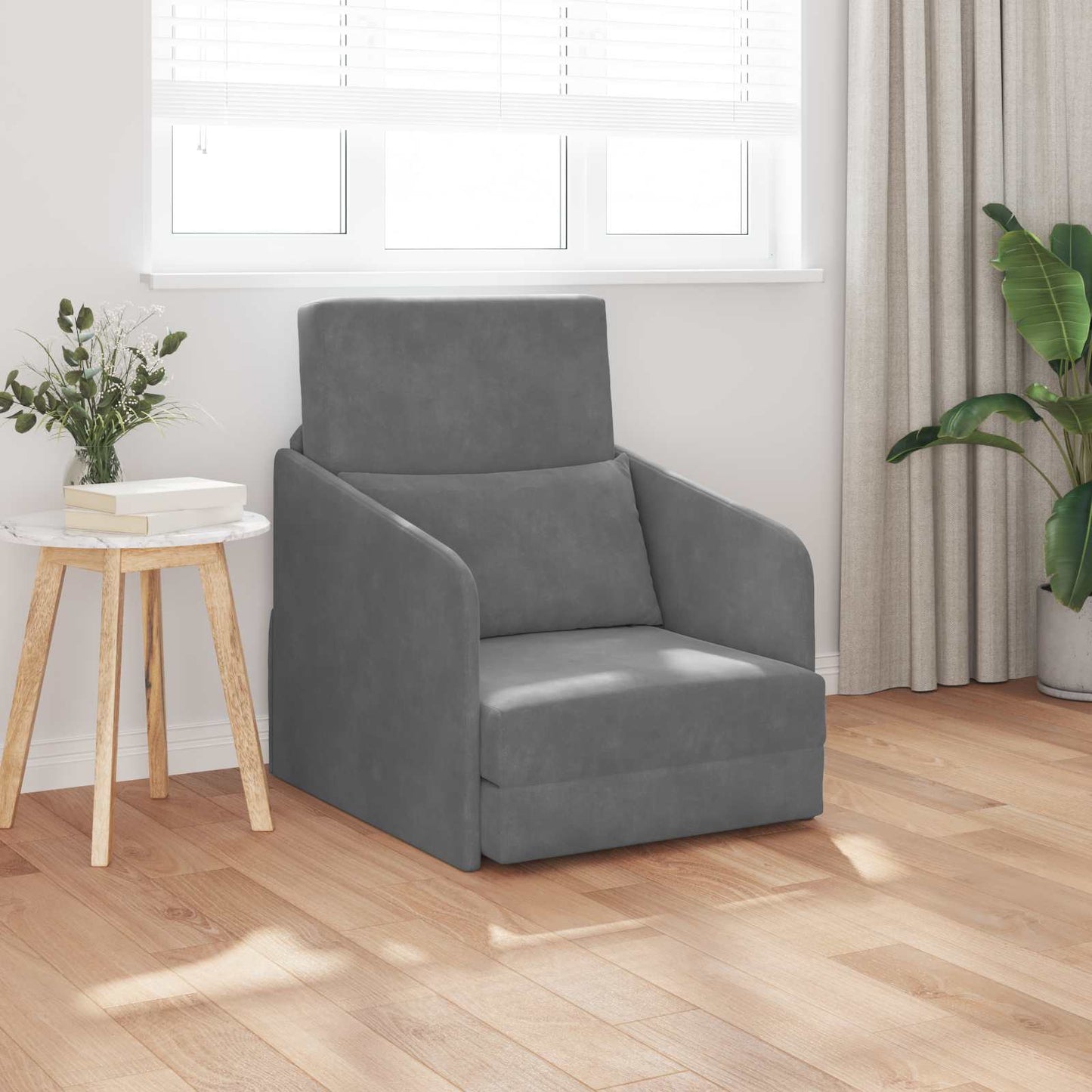 vidaXL Κρεβάτι καναπές Σκούρο Γκρι 65 x 80 x 83 εκ. Βελούδο