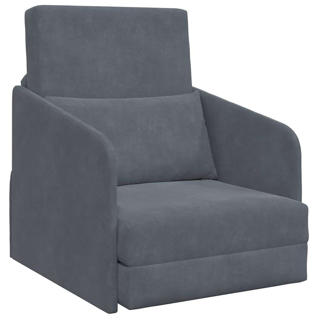 vidaXL Κρεβάτι καναπές Σκούρο Γκρι 65 x 80 x 83 εκ. Βελούδο