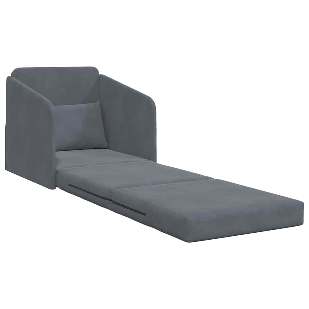 vidaXL Κρεβάτι καναπές Σκούρο Γκρι 65 x 80 x 83 εκ. Βελούδο