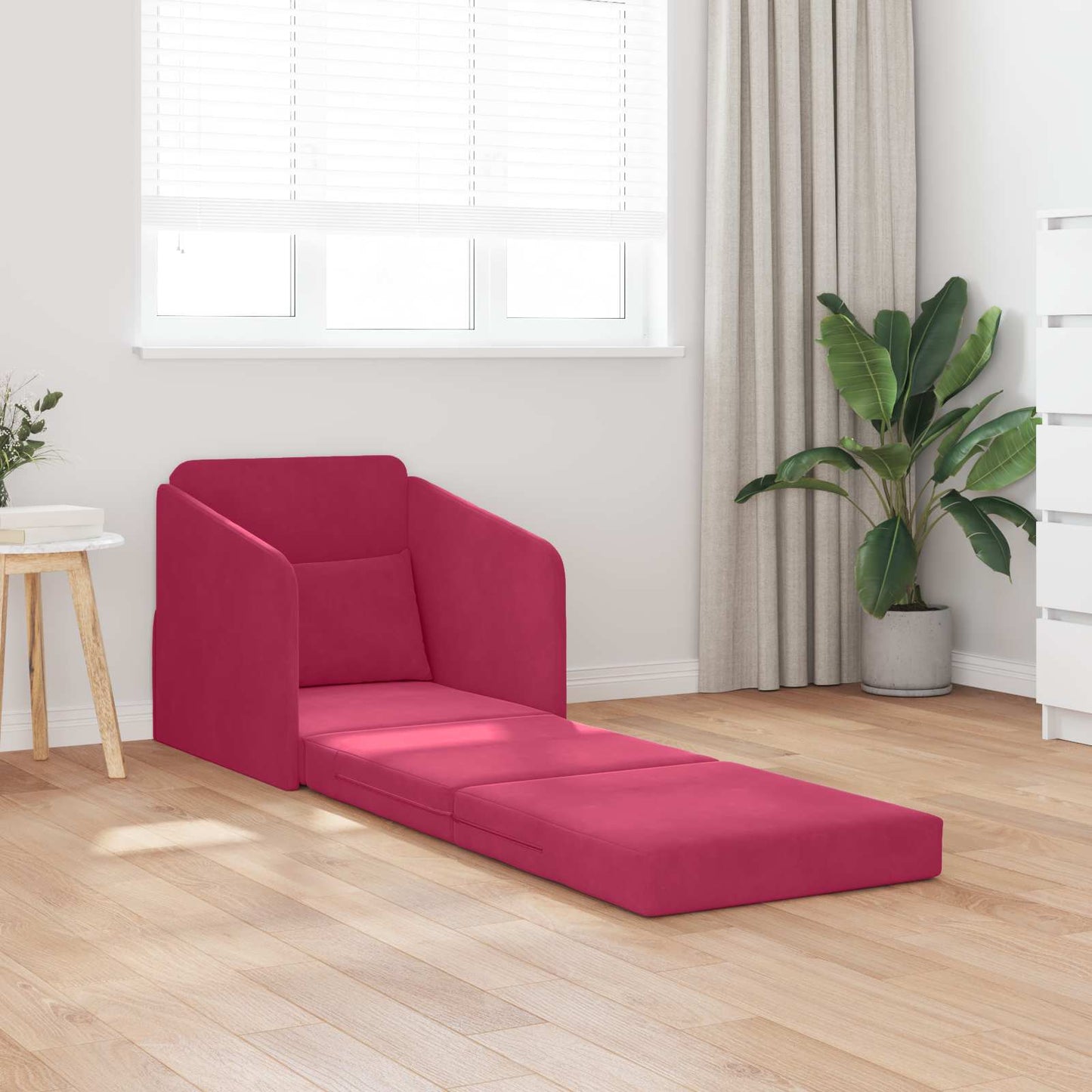 vidaXL Κρεβάτι καναπές Κόκκινο 65 x 80 x 83 εκ. Βελούδο