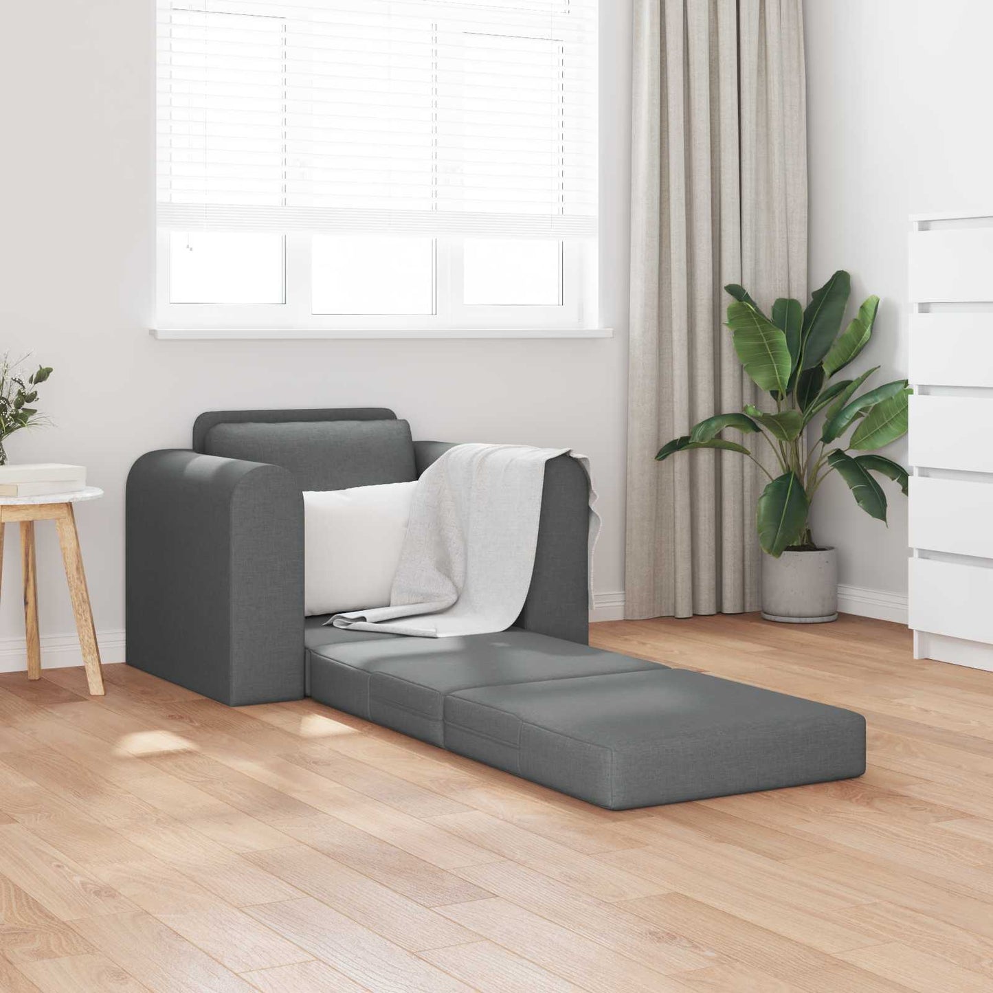 vidaXL Κρεβάτι καναπές Σκούρο Γκρι 98 x 71 x 83 εκ. ύφασμα