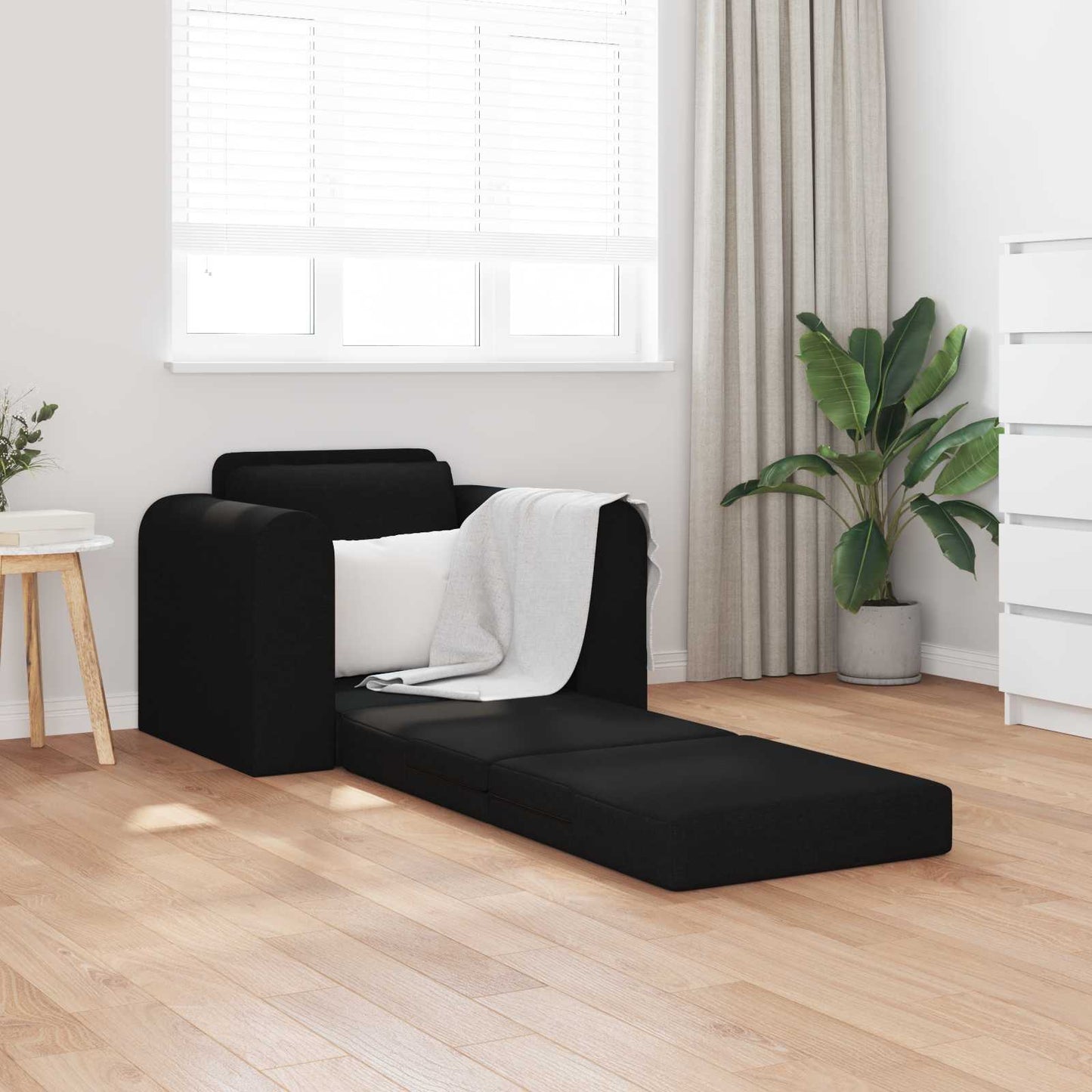 vidaXL Κρεβάτι καναπές Μαύρο 98 x 71 x 83 εκ. ύφασμα