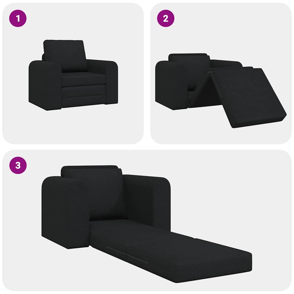 vidaXL Κρεβάτι καναπές Μαύρο 98 x 71 x 83 εκ. ύφασμα