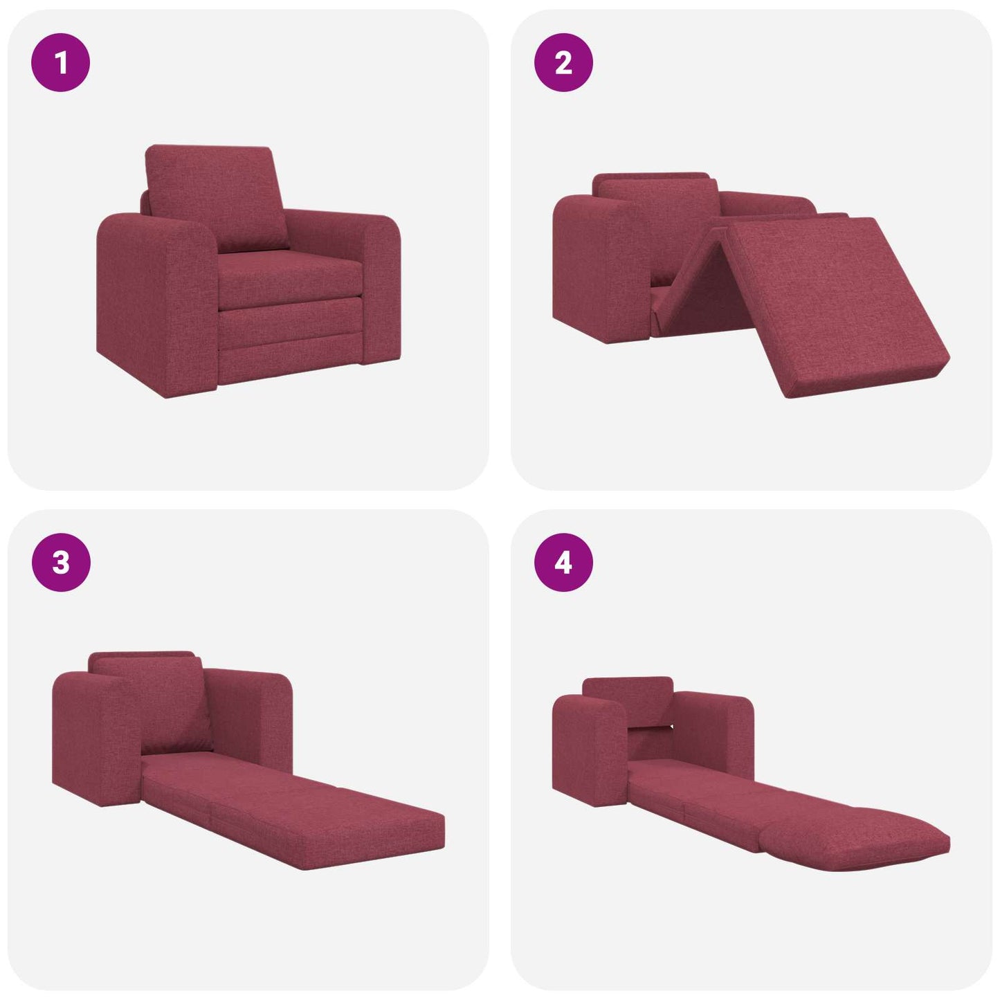 vidaXL Κρεβάτι καναπές Κόκκινο 98 x 71 x 83 εκ. ύφασμα