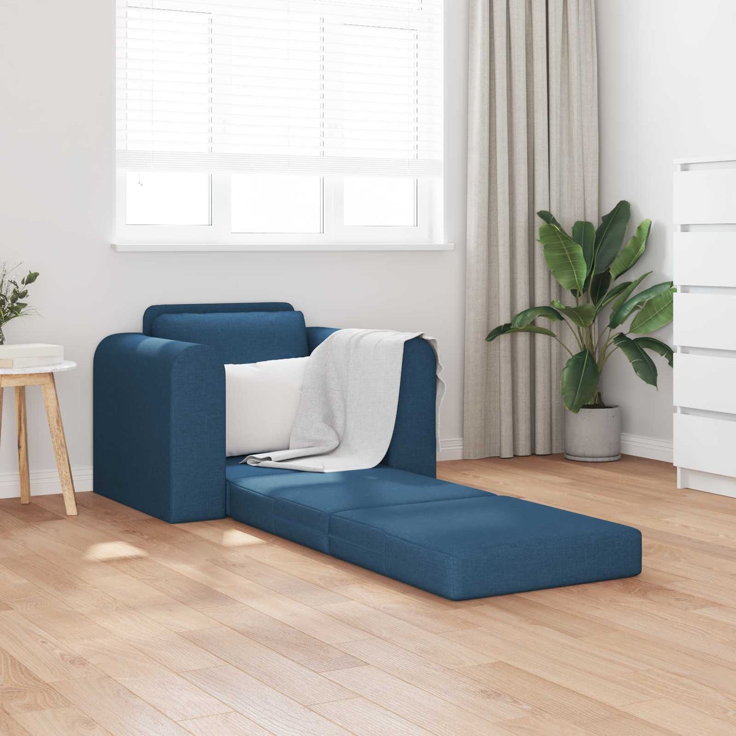 vidaXL Κρεβάτι καναπές Μπλε 98 x 71 x 83 εκ. ύφασμα