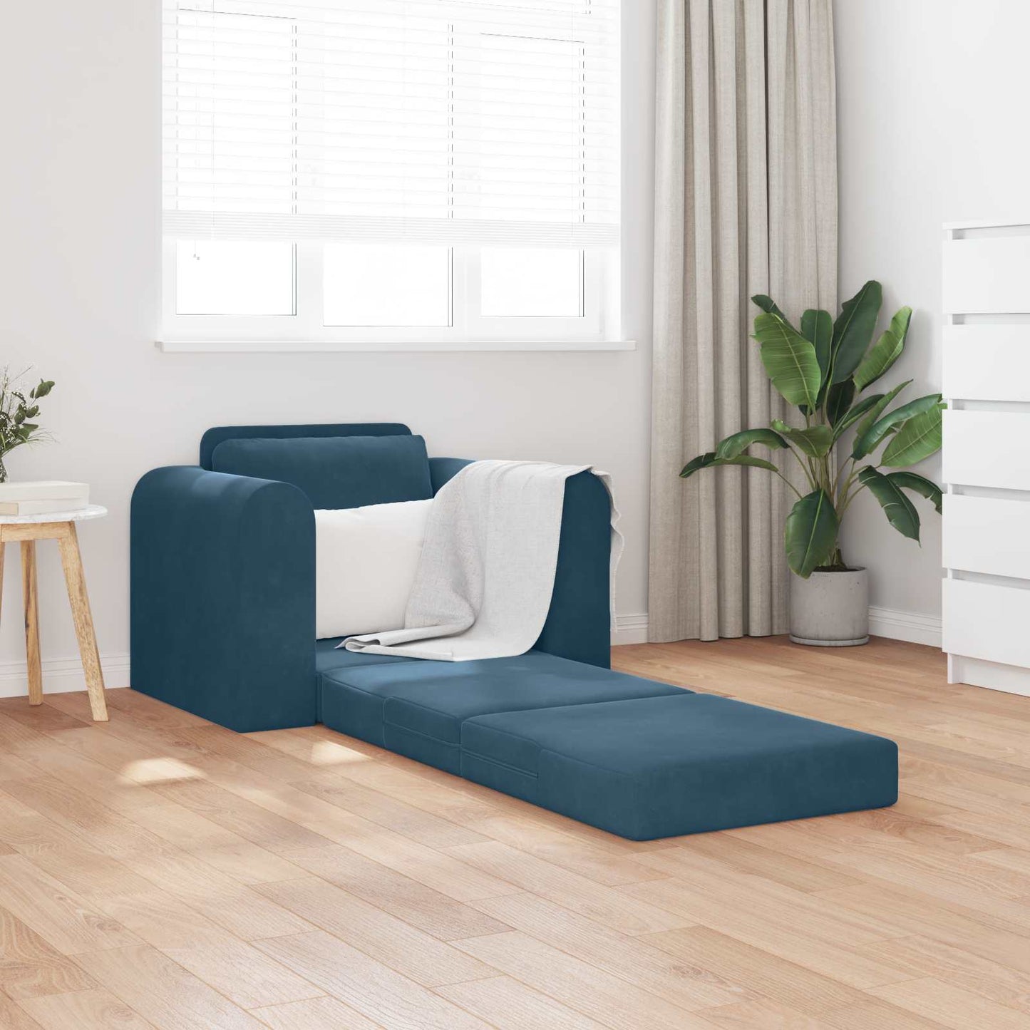 vidaXL Κρεβάτι καναπές Μπλε 98 x 71 x 83 εκ. Βελούδο