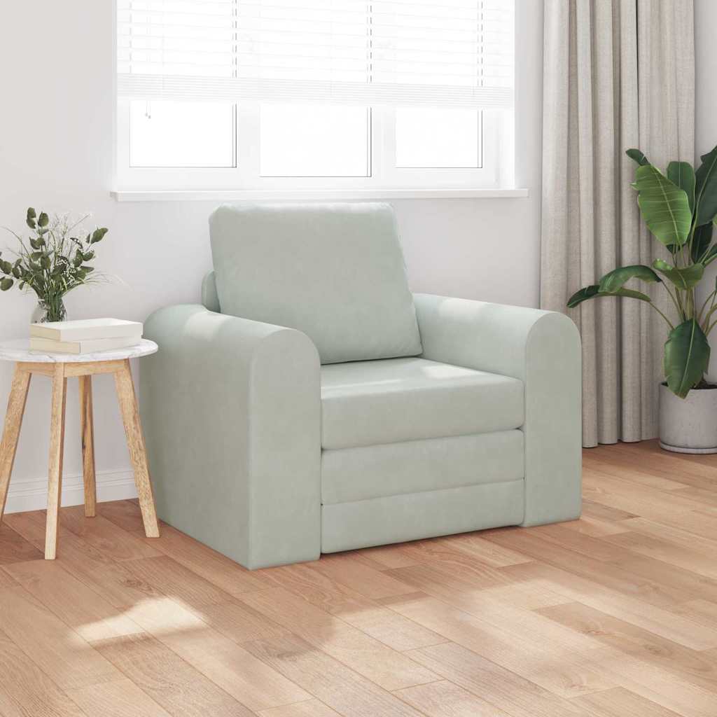 vidaXL Κρεβάτι καναπές Ανοιχτό γκρι 98 x 71 x 83 εκ. Βελούδο