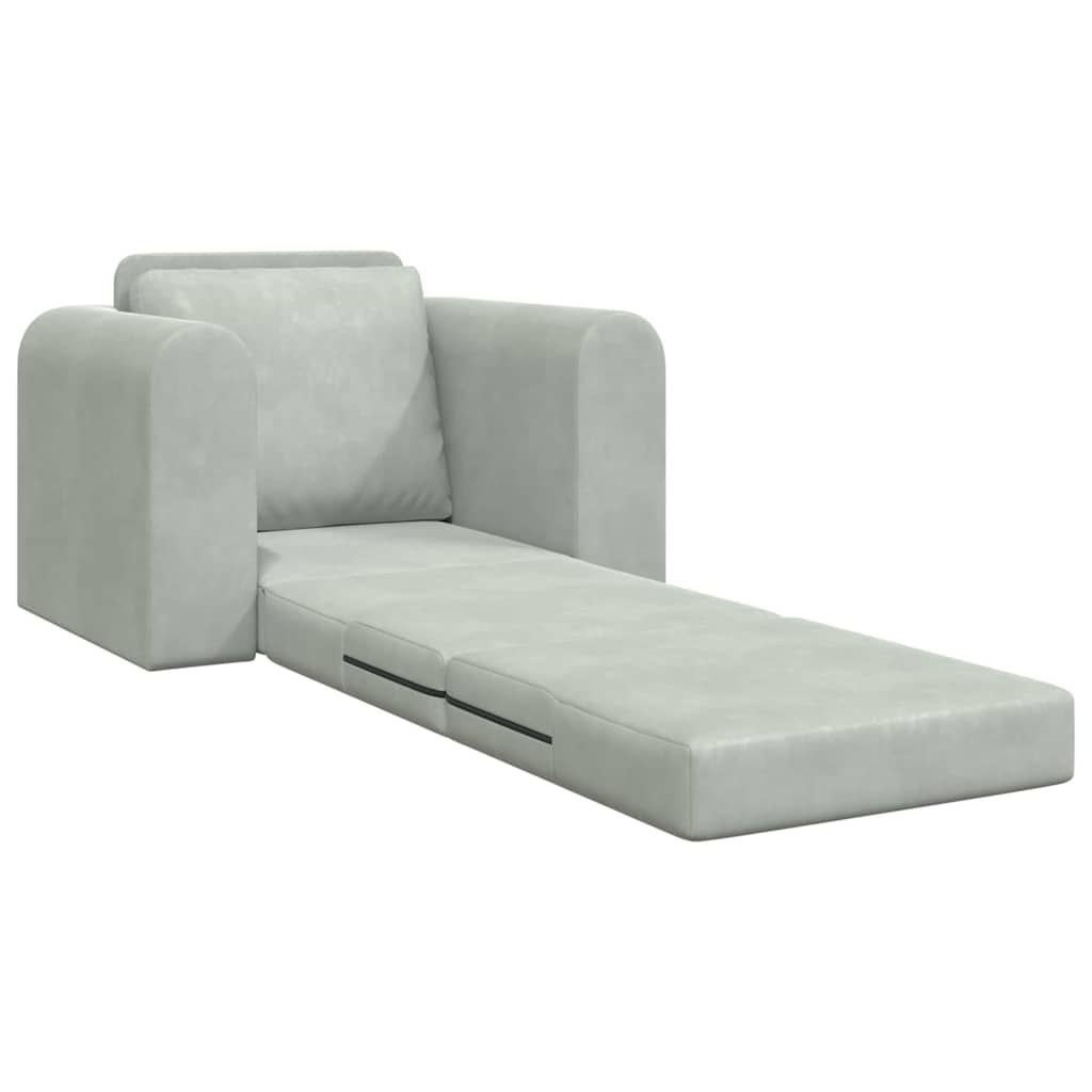 vidaXL Κρεβάτι καναπές Ανοιχτό γκρι 98 x 71 x 83 εκ. Βελούδο