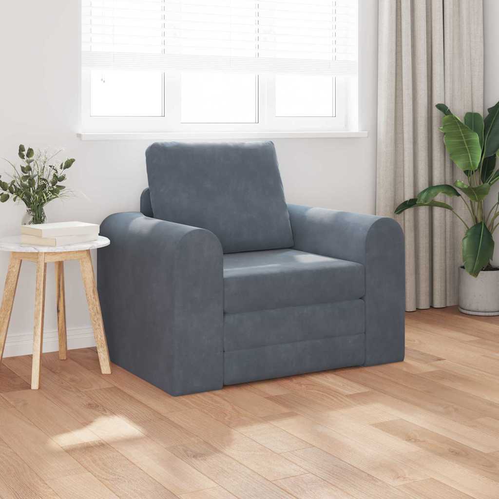 vidaXL Κρεβάτι καναπές Σκούρο Γκρι 98 x 71 x 83 εκ. Βελούδο