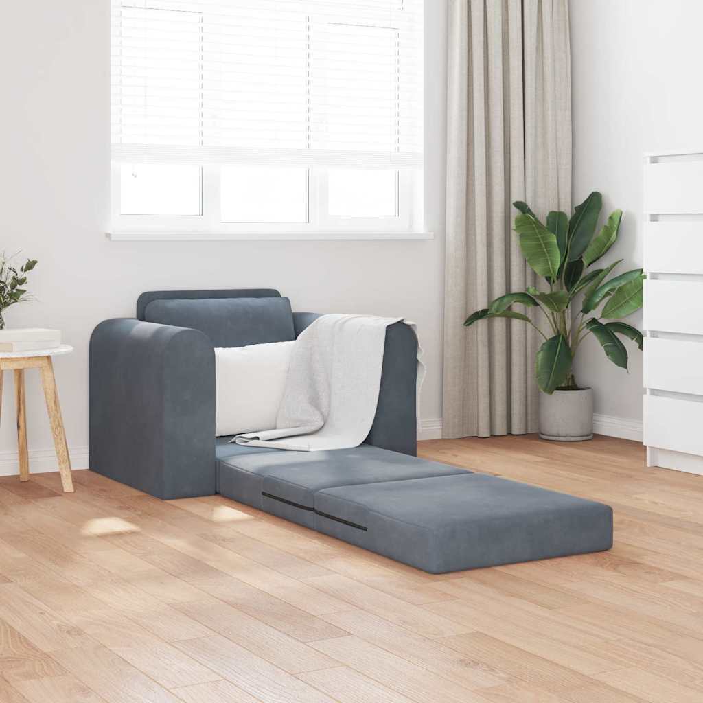 vidaXL Κρεβάτι καναπές Σκούρο Γκρι 98 x 71 x 83 εκ. Βελούδο