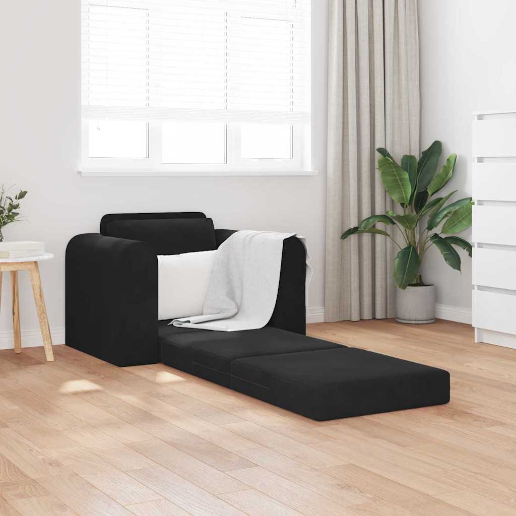 vidaXL Κρεβάτι καναπές Μαύρο 98 x 71 x 83 εκ. Βελούδο