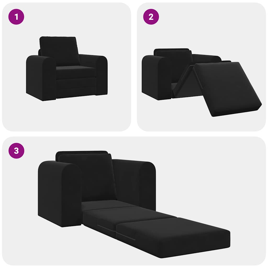 vidaXL Κρεβάτι καναπές Μαύρο 98 x 71 x 83 εκ. Βελούδο