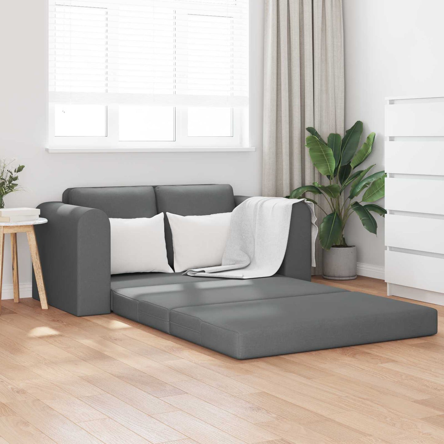 vidaXL Κρεβάτι καναπές 60cm Σκούρο Γκρι ύφασμα
