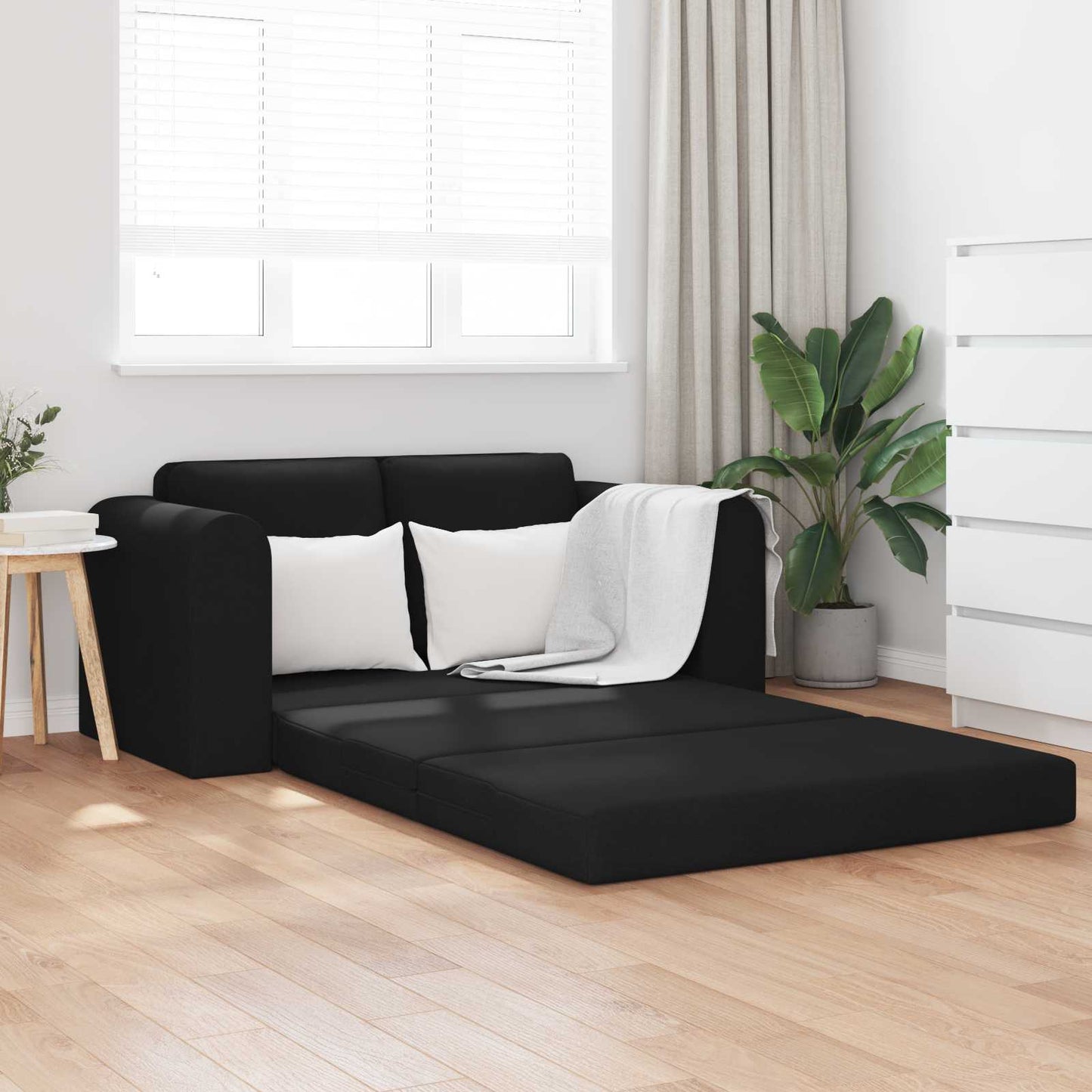 vidaXL Κρεβάτι καναπές 60cm Μαύρο ύφασμα