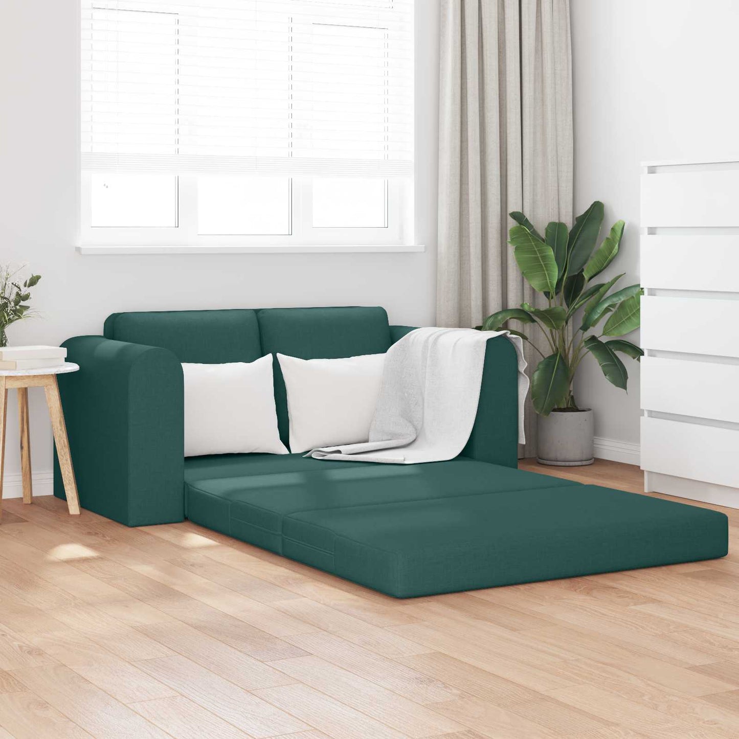 vidaXL Κρεβάτι καναπές 60cm Σκούρο Πράσινο ύφασμα