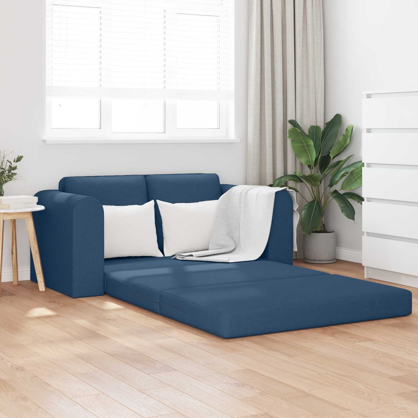vidaXL Κρεβάτι καναπές 60cm Μπλε ύφασμα