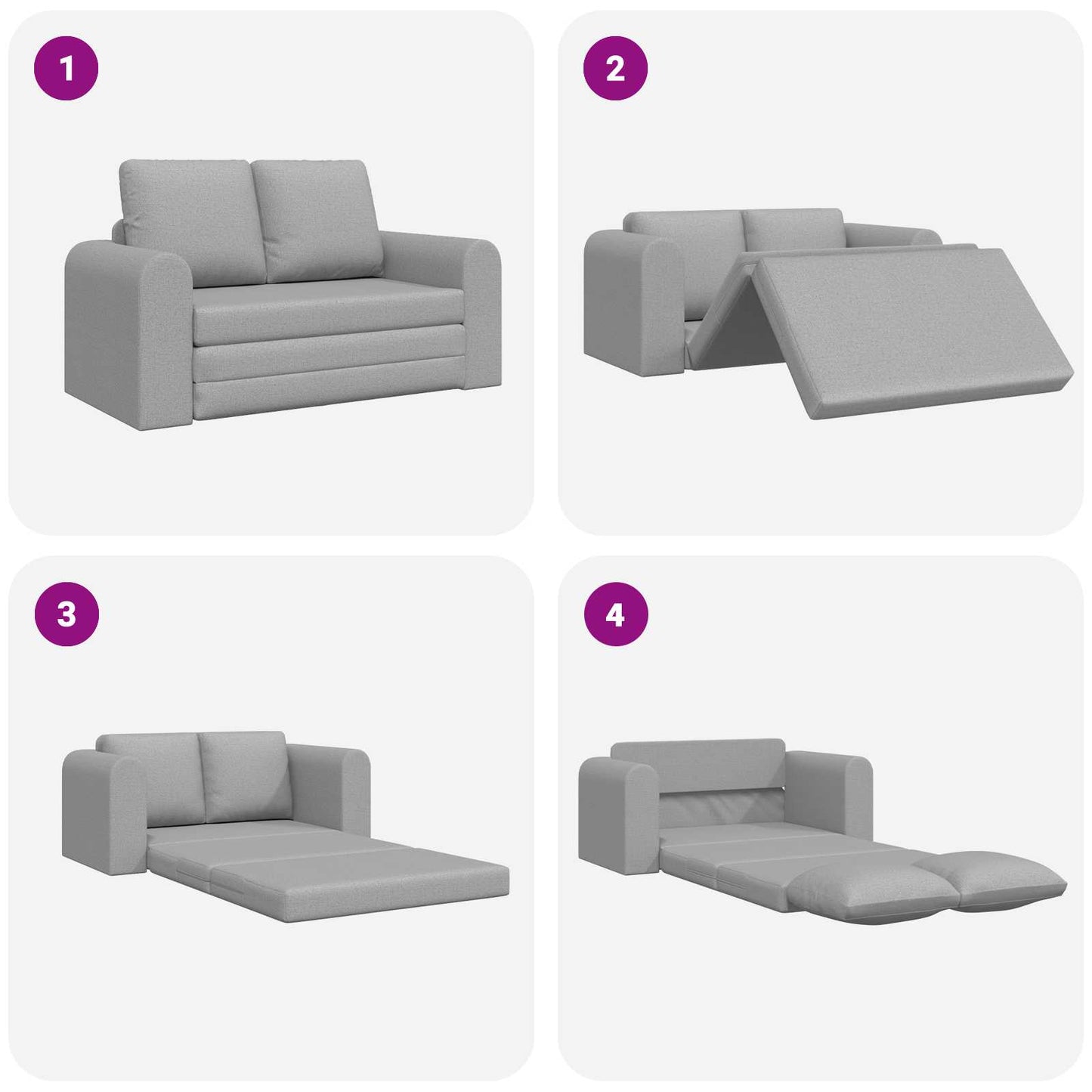 vidaXL Κρεβάτι καναπές 60cm Σκίουρος Γκρί ύφασμα