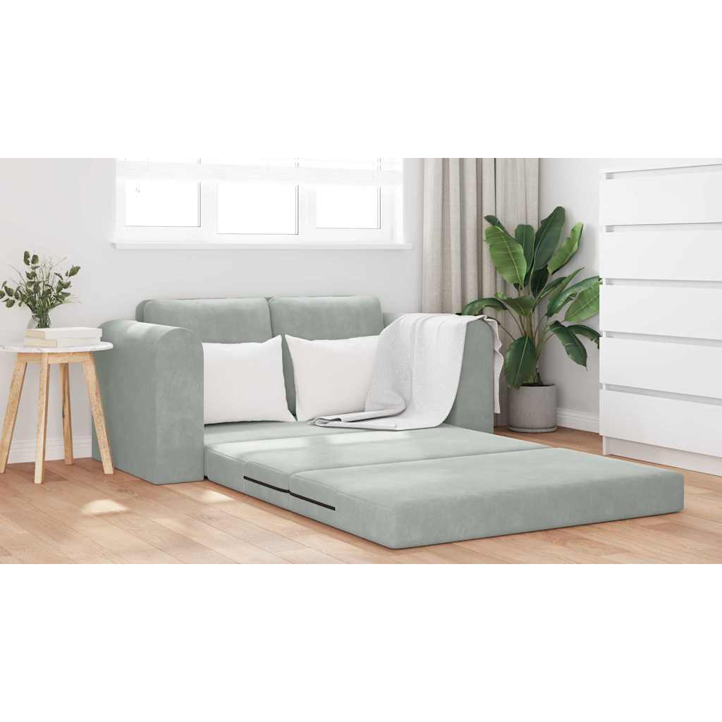 vidaXL Κρεβάτι καναπές 60cm Ανοιχτό γκρι Βελούδο