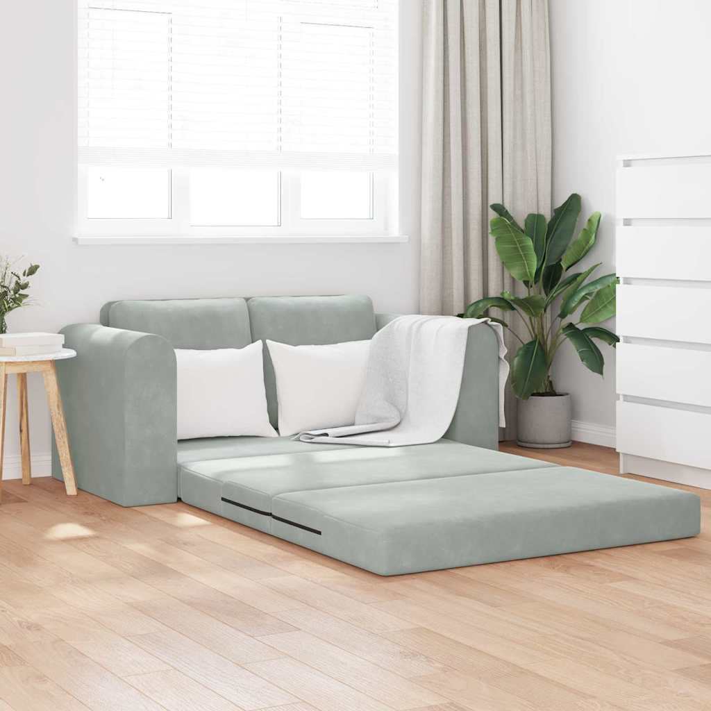 vidaXL Κρεβάτι καναπές 60cm Ανοιχτό γκρι Βελούδο