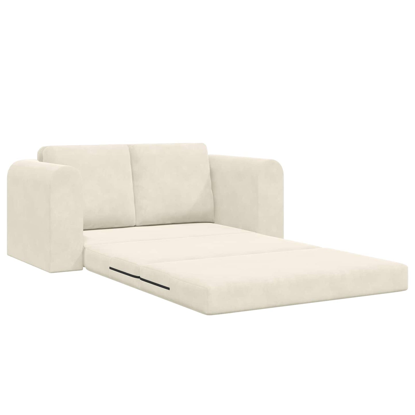 vidaXL Κρεβάτι καναπές Κρεμ 148 x 71 x 83 εκ. Βελούδο