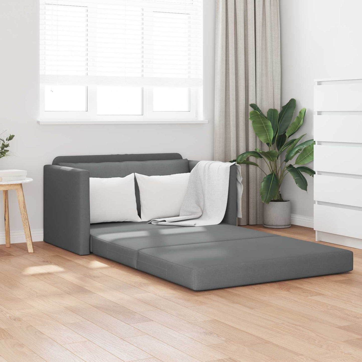 vidaXL Κρεβάτι καναπές 110cm Σκούρο Γκρι ύφασμα