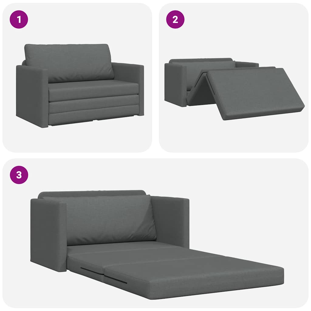 vidaXL Κρεβάτι καναπές 110cm Σκούρο Γκρι ύφασμα