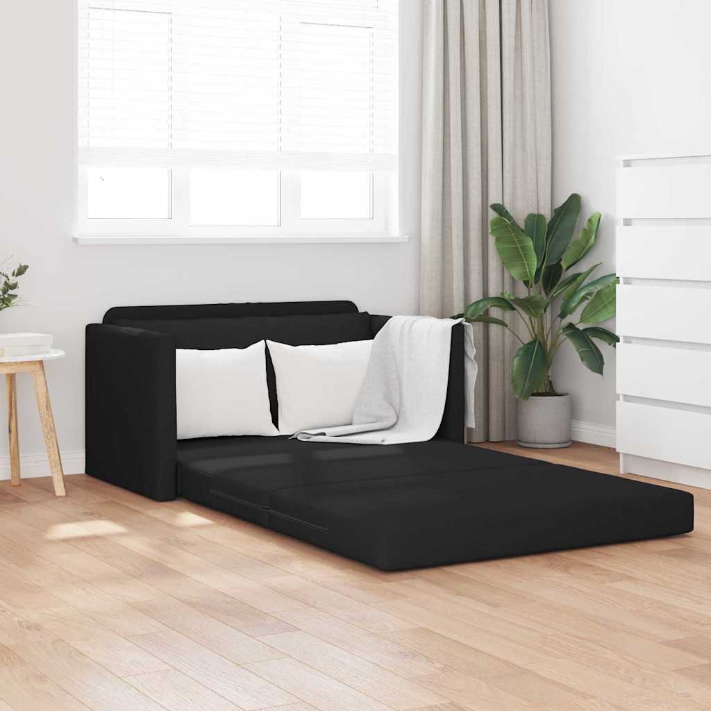vidaXL Κρεβάτι καναπές 110cm Μαύρο ύφασμα