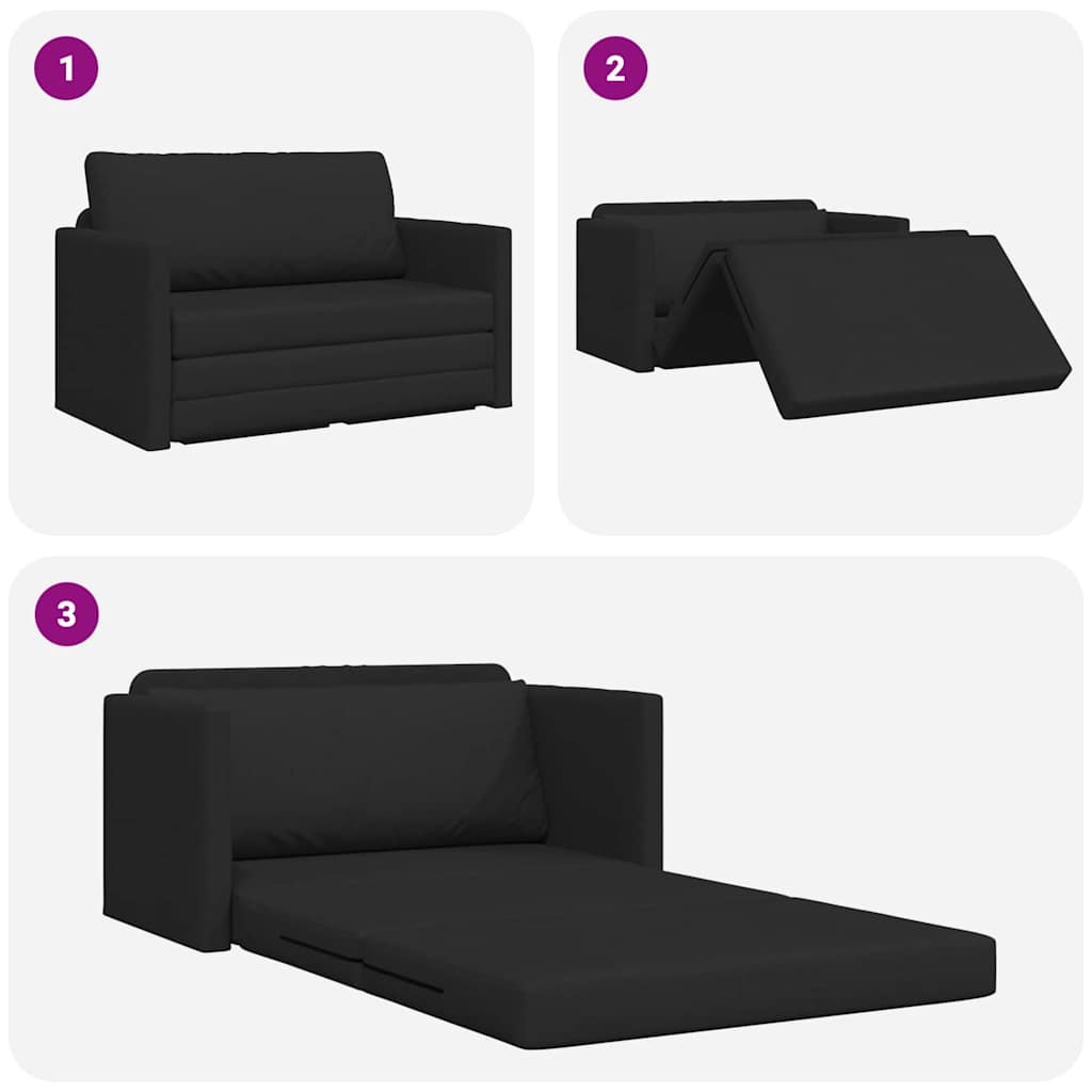 vidaXL Κρεβάτι καναπές 110cm Μαύρο ύφασμα