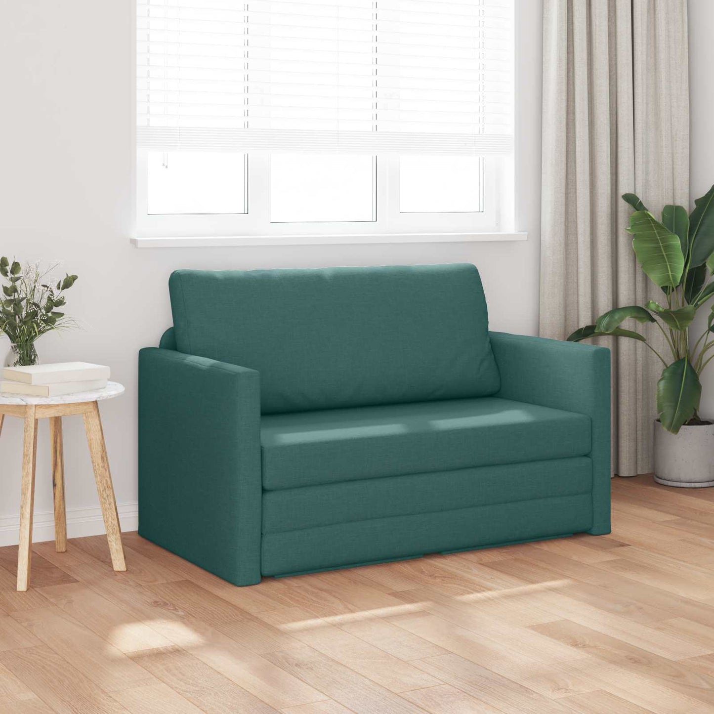 vidaXL Κρεβάτι καναπές 110cm Σκούρο Πράσινο ύφασμα