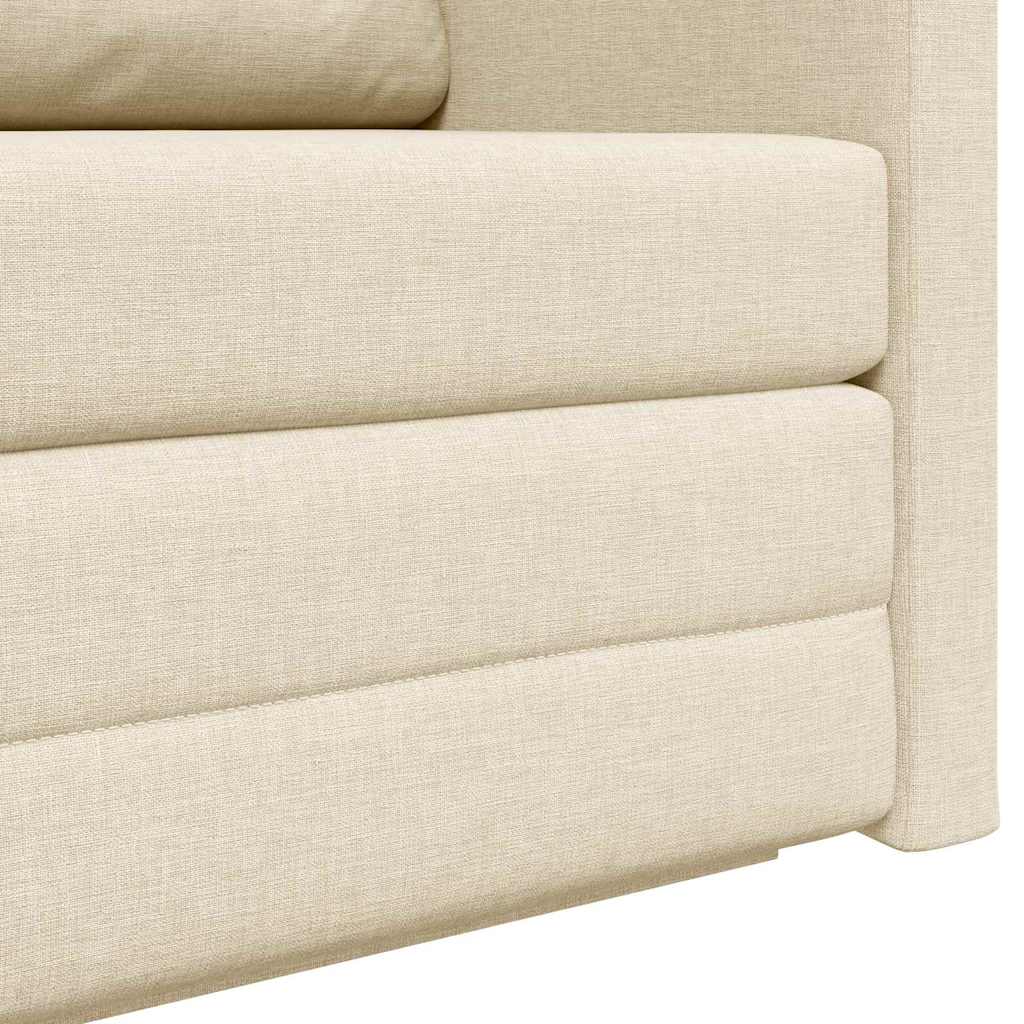 vidaXL Κρεβάτι καναπές 110cm Κρεμ ύφασμα