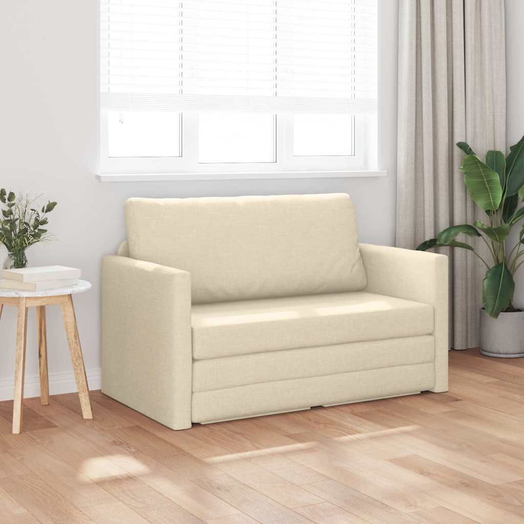 vidaXL Κρεβάτι καναπές 110cm Κρεμ ύφασμα
