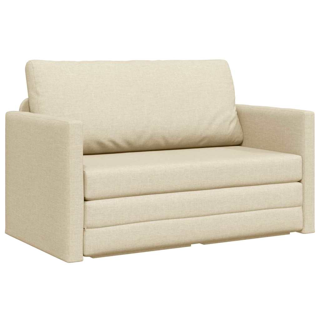 vidaXL Κρεβάτι καναπές 110cm Κρεμ ύφασμα