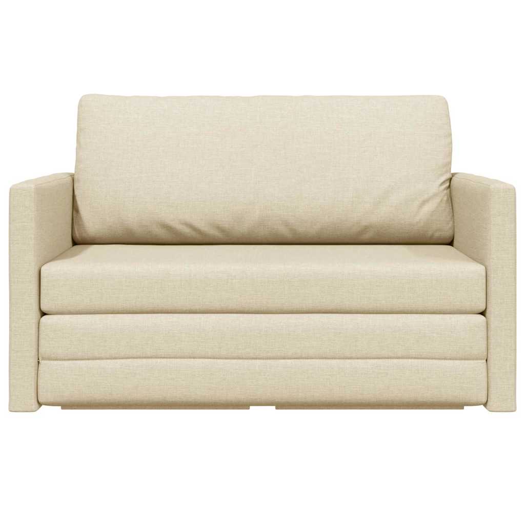 vidaXL Κρεβάτι καναπές 110cm Κρεμ ύφασμα