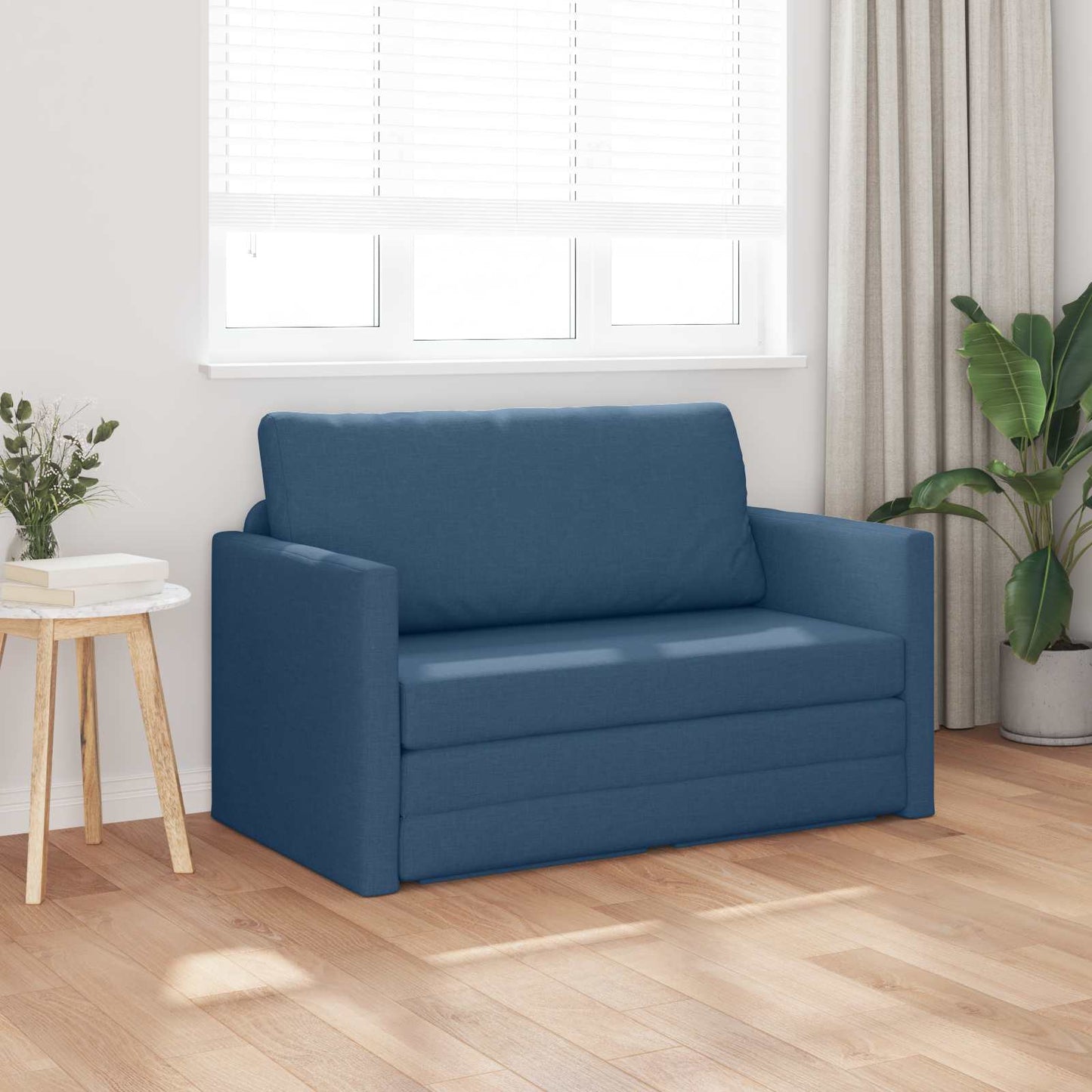 vidaXL Κρεβάτι καναπές 110cm Μπλε ύφασμα