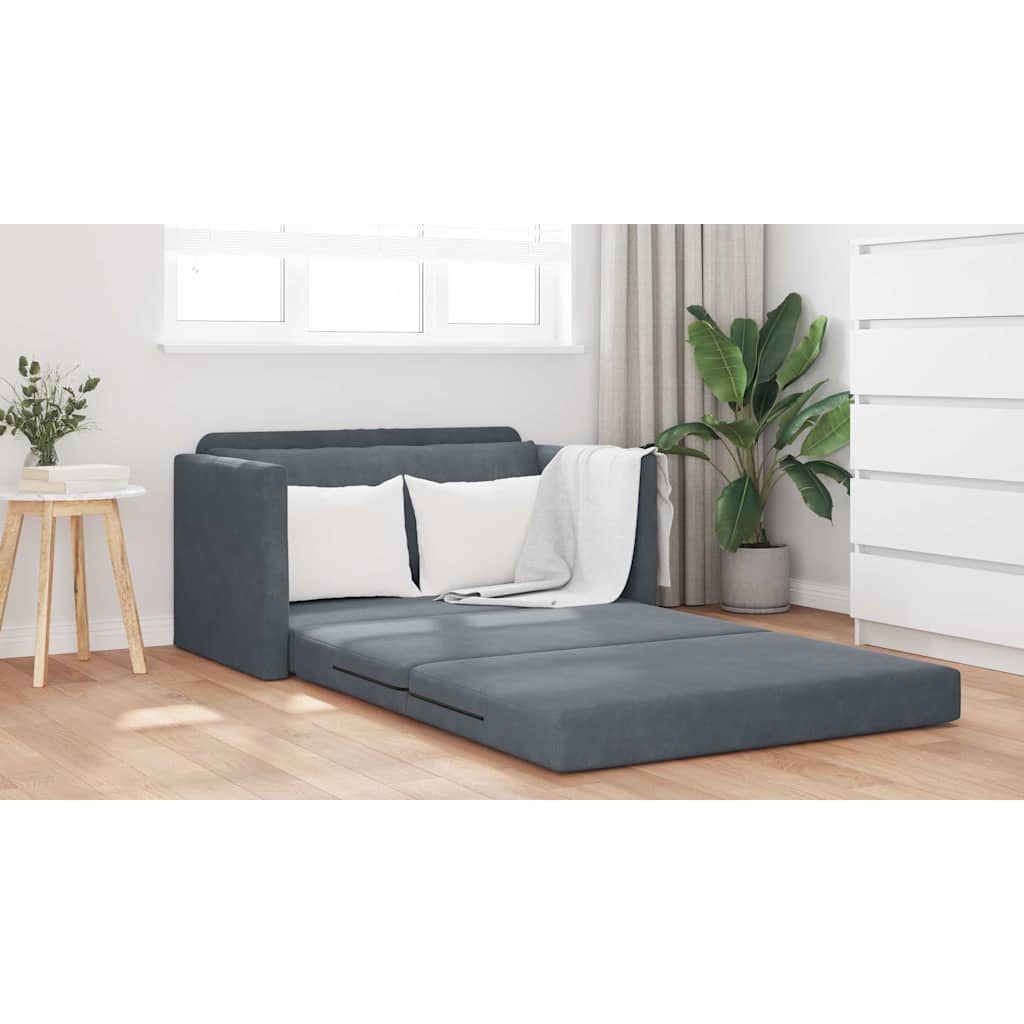 vidaXL Κρεβάτι καναπές 110cm Σκούρο Γκρι Βελούδο