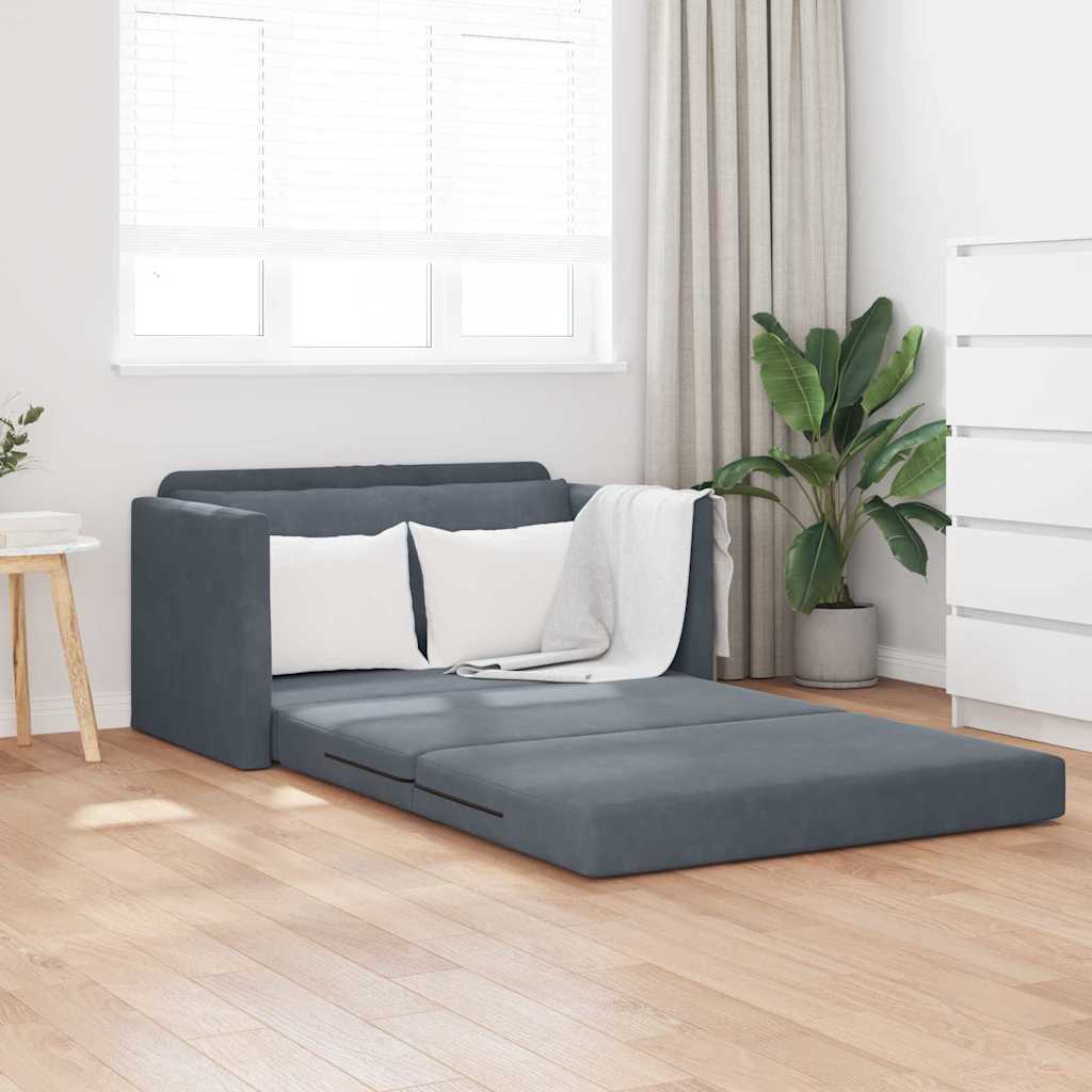 vidaXL Κρεβάτι καναπές 110cm Σκούρο Γκρι Βελούδο