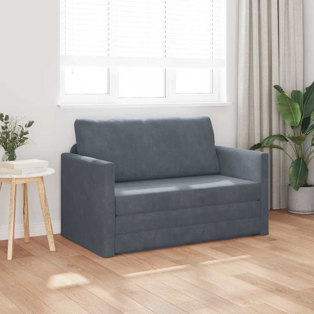 vidaXL Κρεβάτι καναπές 110cm Σκούρο Γκρι Βελούδο