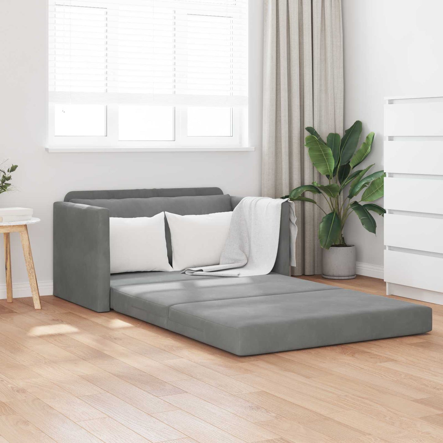 vidaXL Κρεβάτι καναπές 110cm Σκούρο Γκρι Βελούδο