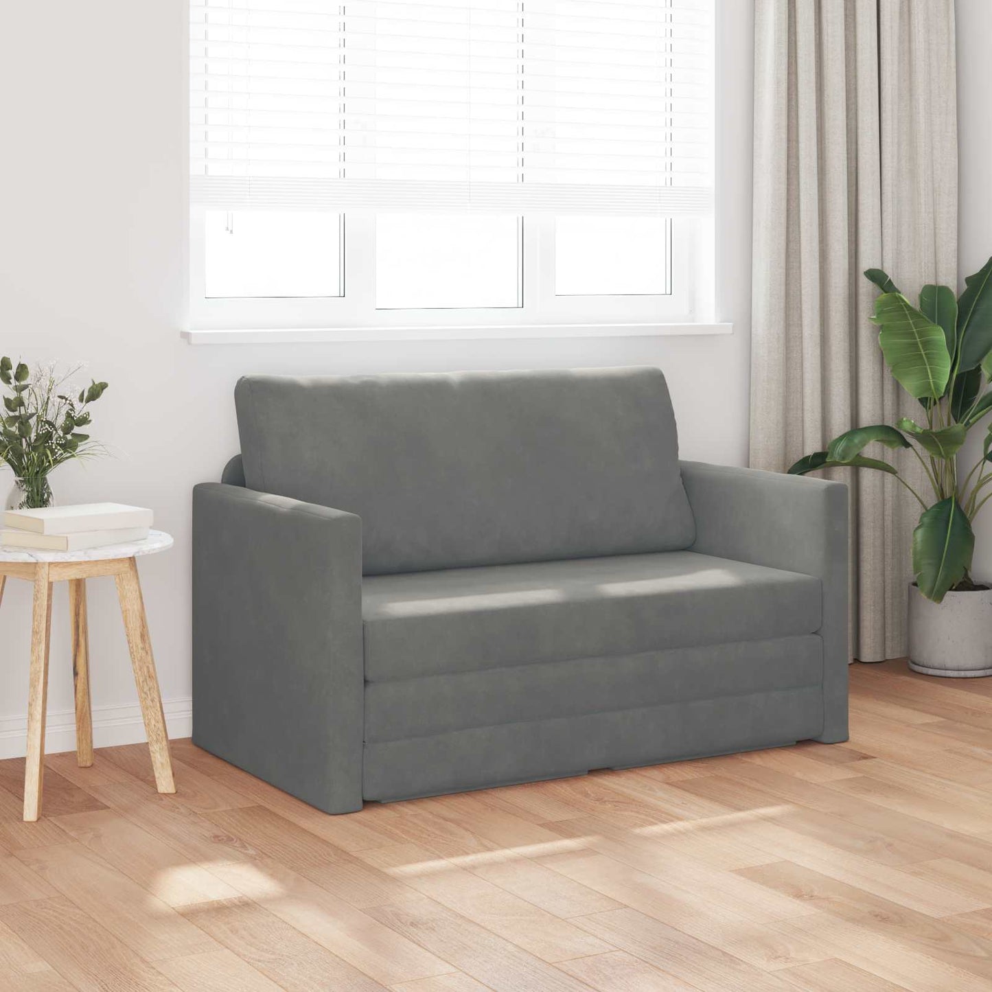 vidaXL Κρεβάτι καναπές 110cm Σκούρο Γκρι Βελούδο