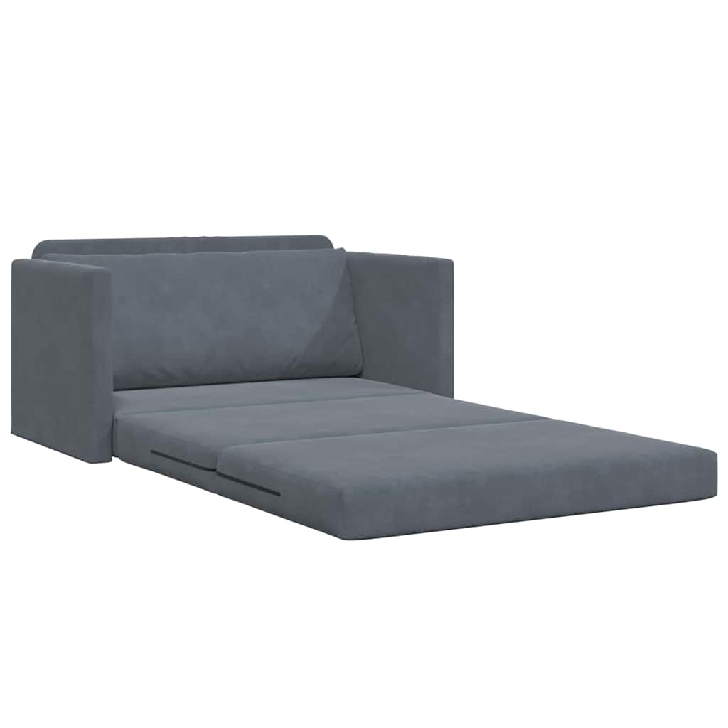vidaXL Κρεβάτι καναπές 110cm Σκούρο Γκρι Βελούδο