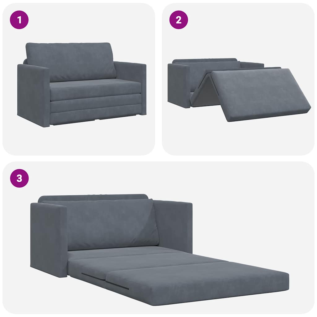 vidaXL Κρεβάτι καναπές 110cm Σκούρο Γκρι Βελούδο