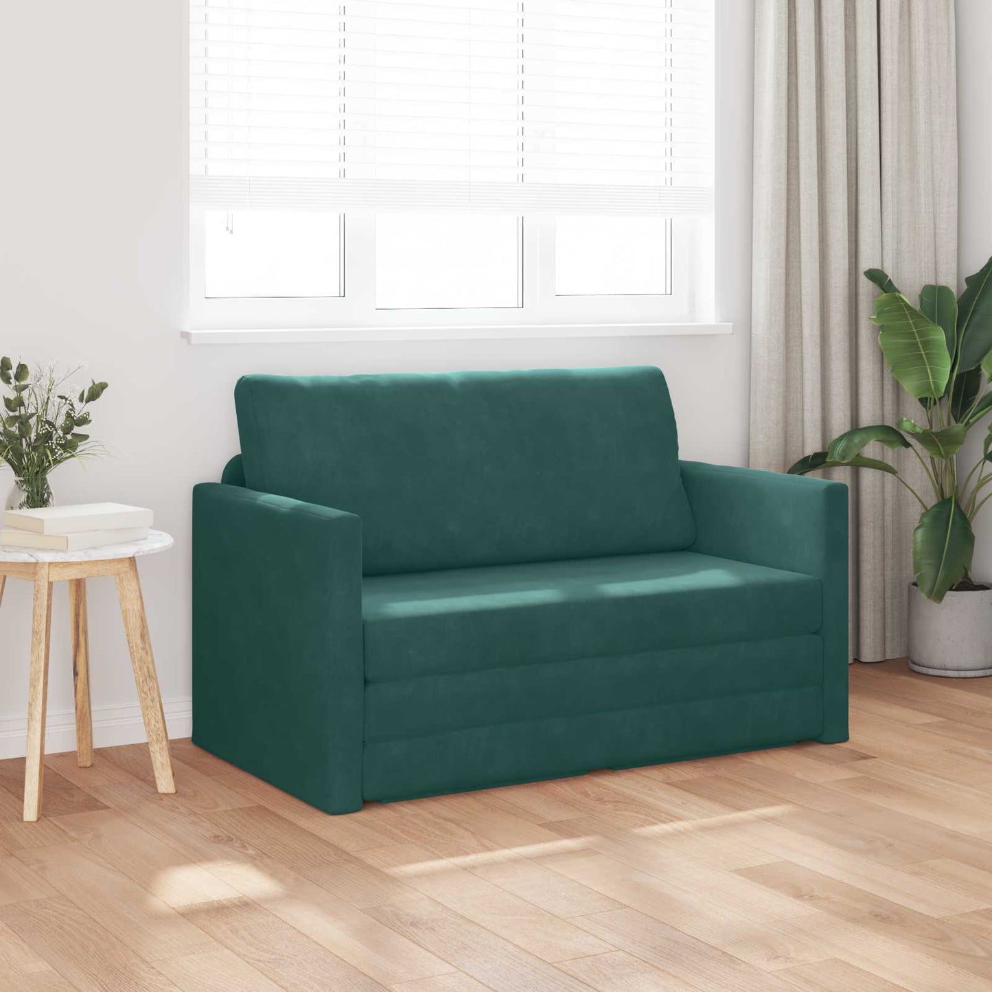 vidaXL Κρεβάτι καναπές Σκούρο Πράσινο 124 x 71 x 78 εκ Βελούδο