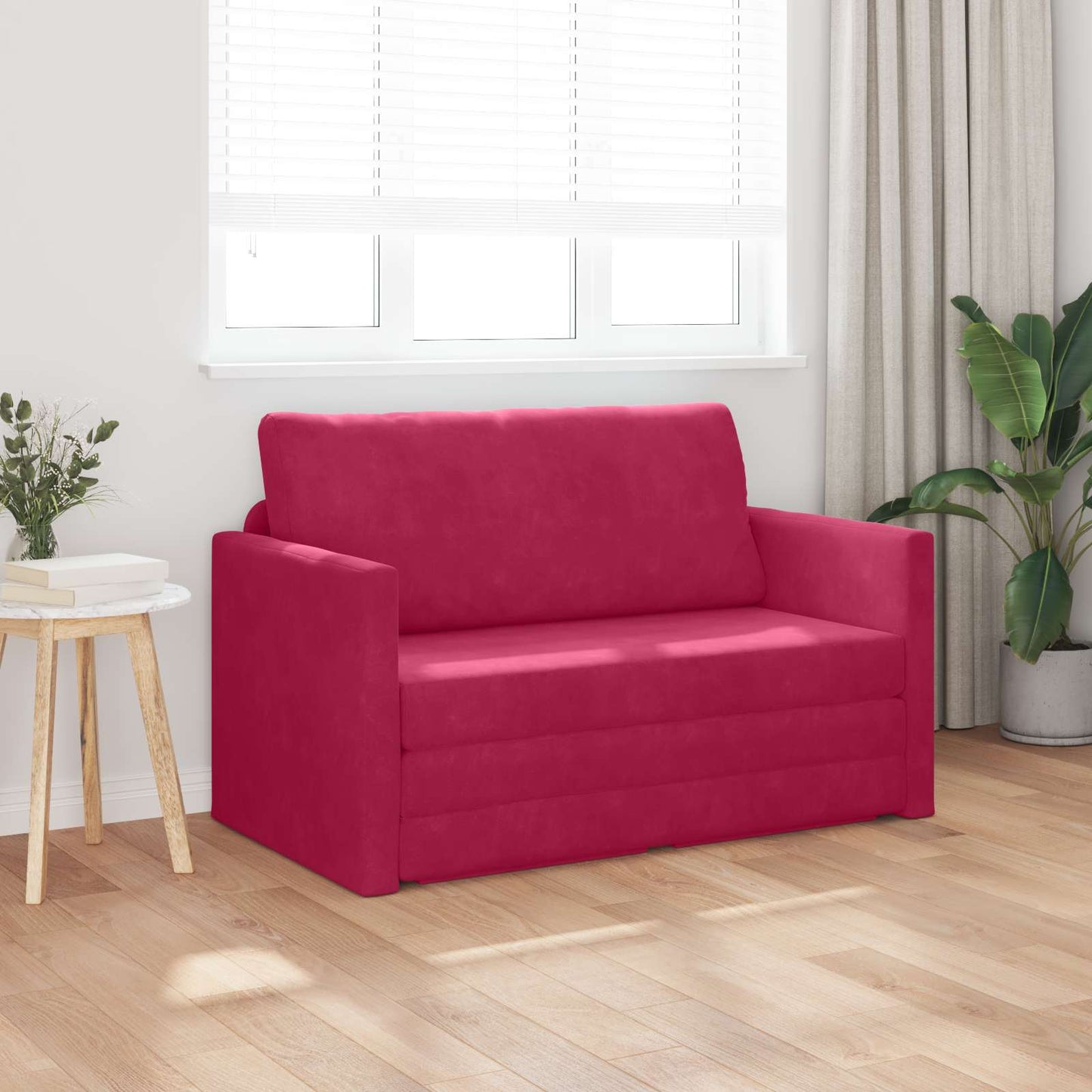 vidaXL Κρεβάτι καναπές Κόκκινο 124 x 71 x 78 εκ Βελούδο