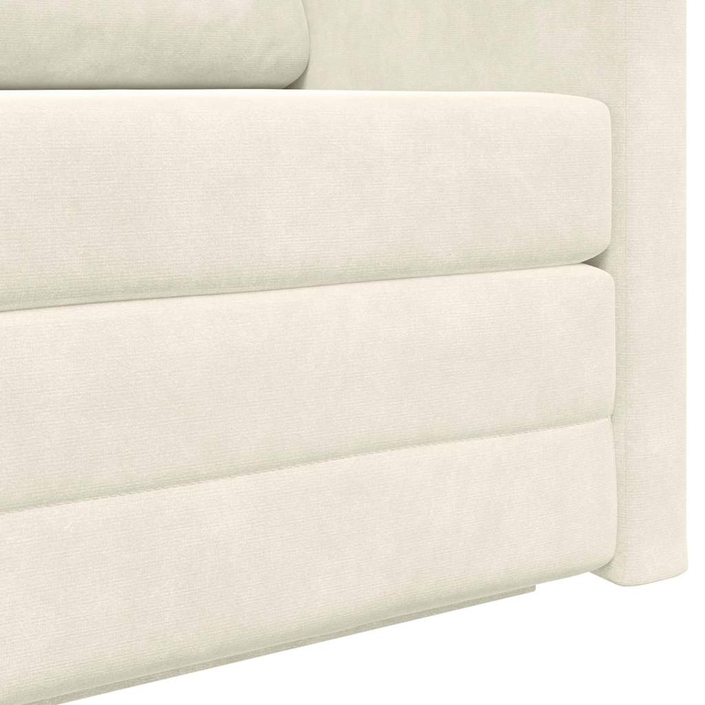 vidaXL Κρεβάτι καναπές 110cm Κρεμ Βελούδο