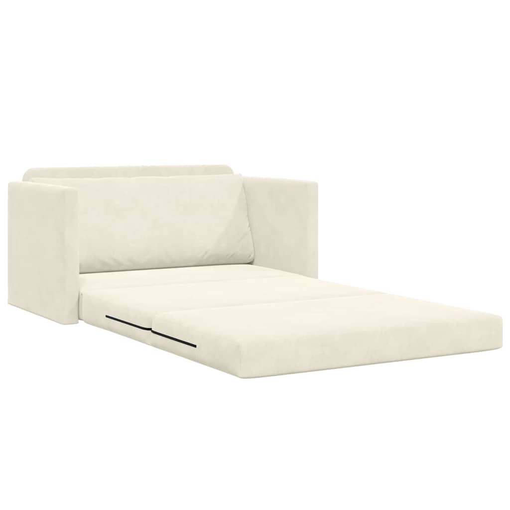 vidaXL Κρεβάτι καναπές 110cm Κρεμ Βελούδο