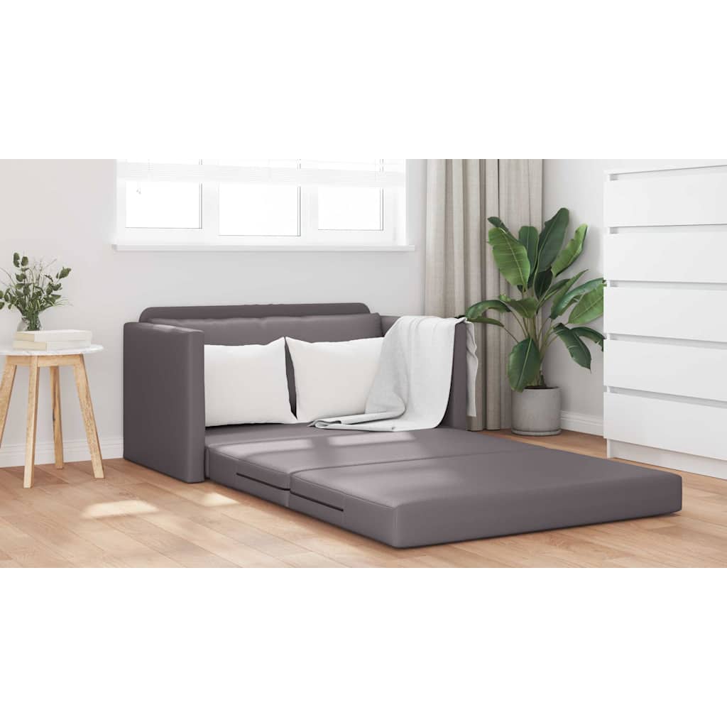 vidaXL Κρεβάτι καναπές 110cm Γκρι Δερματίνη